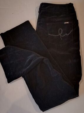 E39 By Eric Black Velvet-Look Straight Leg Pants Women's Size 6